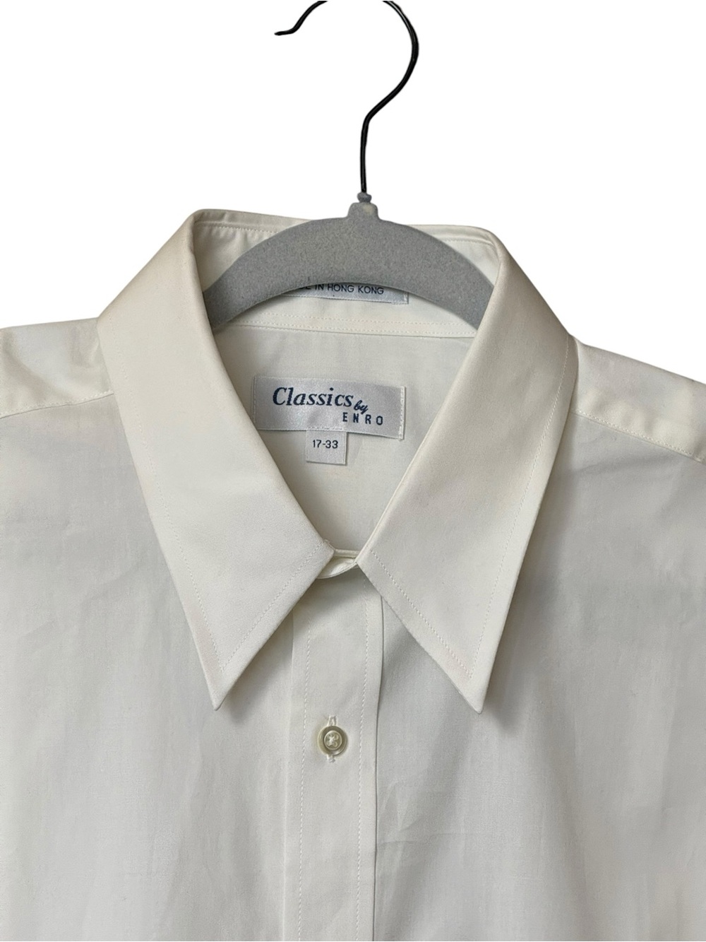 Vintage Classics by Enro White 100% Cotton Dress Shirt 17-33 Made in Hong Kong - Picture 8 of 9
